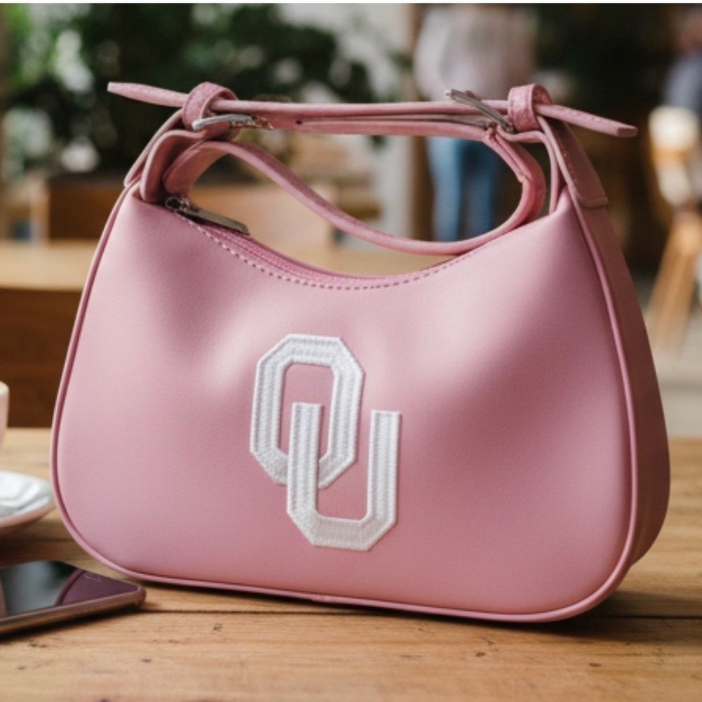 Sandol University of Oklahoma Sooners Pink Shoulder Bag OU Logo 281549 NEW 9 X 5